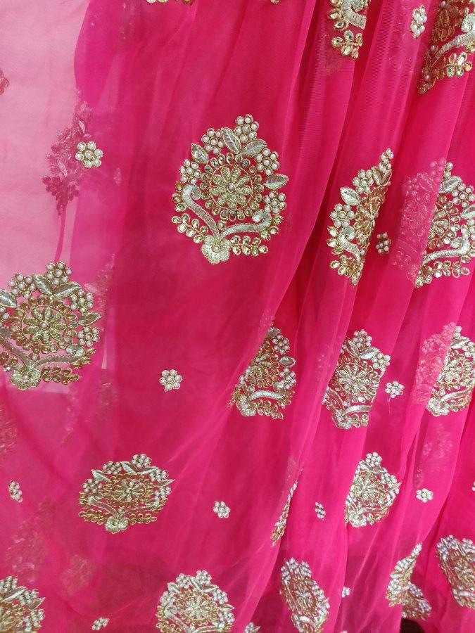 Designer Heavy Embroidered Deep Pink Ready To Wear Lehenga Skirt Only ALC26 - Ethnic's By Anvi Creations