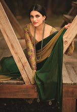 Load image into Gallery viewer, Green Shaded Velvet Chiffon Saree with Sequined Blouse AN04 - Ethnic&#39;s By Anvi Creations