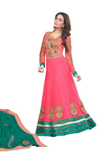 Designer Embroidered Pink Long Anarkali Dress Material Aries7011-Anvi Creations-Salwar Kameez