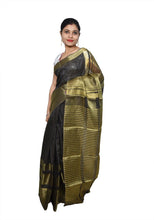 Load image into Gallery viewer, Designer Zari Border Black Bangalore Silk Saree BGS01-Anvi Creations-Silk Saree