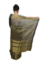 Load image into Gallery viewer, Designer Zari Border Black Bangalore Silk Saree BGS01-Anvi Creations-Silk Saree