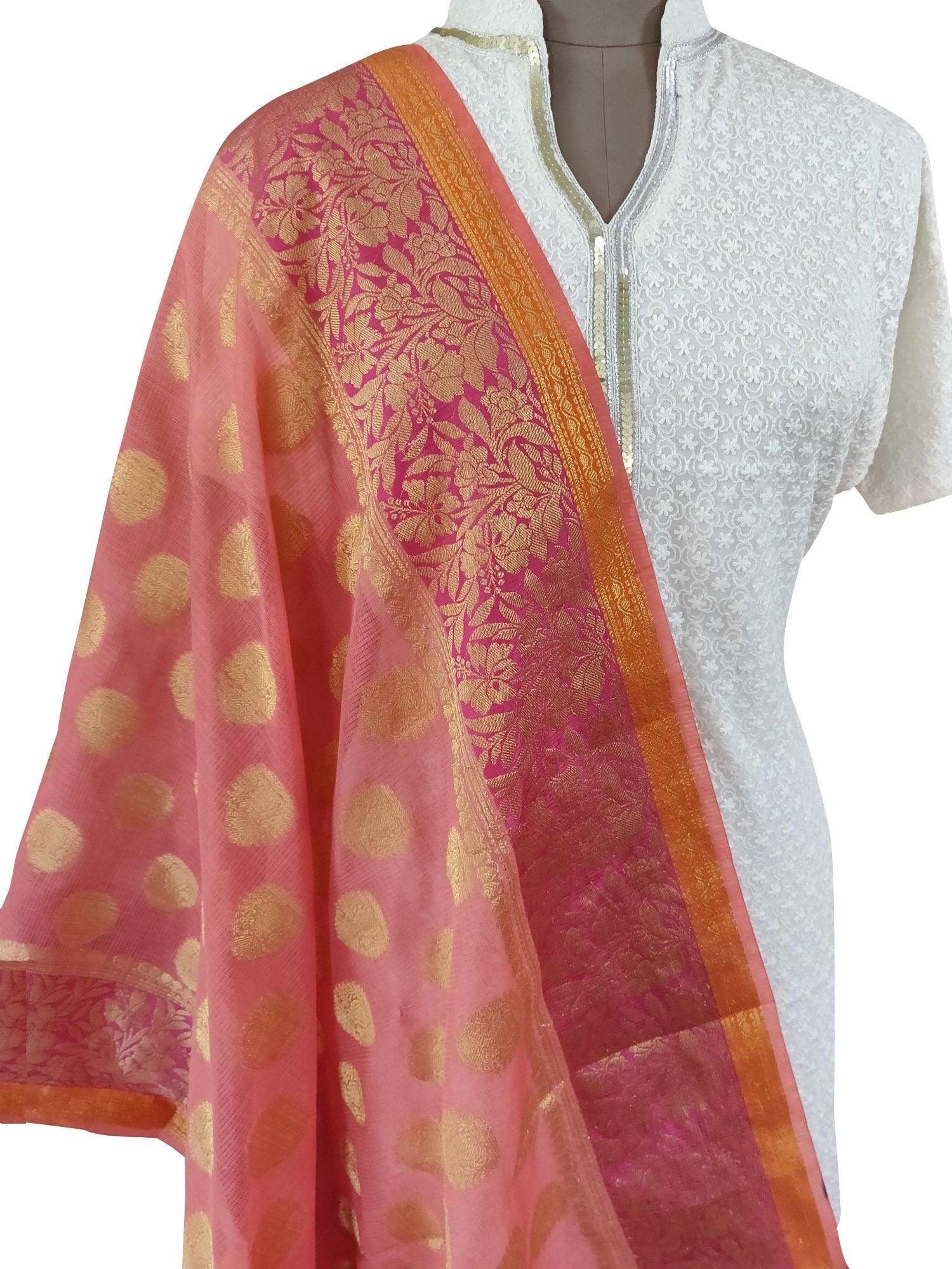 Banarasi Kota Cotton Weaven Dupatta BKCD02-Anvi Creations-