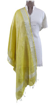 Load image into Gallery viewer, Handloom Tissue Linen Yellow Dupatta BLD04-Anvi Creations-