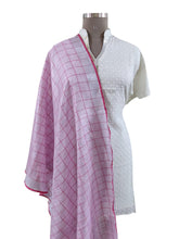 Load image into Gallery viewer, Handloom Tissue Linen Pink Dupatta BLD12-Anvi Creations-