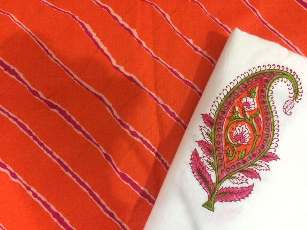 Exclusive Block Printed Kurta Palazo Pant Mughal Butta Fabric Only BP28-Anvi Creations-Block Printed Kurta Pant Fabric Set