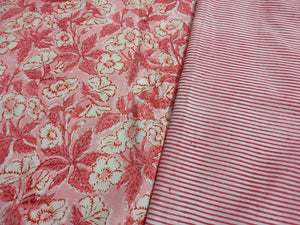 Exclusive Block Printed Kurta Palazo Pant Floral Striped Fabric Only BP34-Anvi Creations-Block Printed Kurta Pant Fabric Set