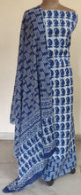 Load image into Gallery viewer, Blue Block Printed Cotton Suit with Mulmul Dupatta BP65 - Ethnic&#39;s By Anvi Creations