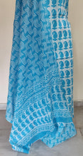 Load image into Gallery viewer, Firozi Blue Block Printed Cotton Suit with Mulmul Dupatta BP66 - Ethnic&#39;s By Anvi Creations