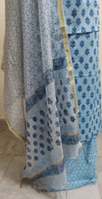 Load image into Gallery viewer, Sky Blue Block Printed Suit with Kota Dupatta BPK31 - Ethnic&#39;s By Anvi Creations
