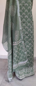 Green Block Printed Linen Cotton Suit BPL04 - Ethnic's By Anvi Creations