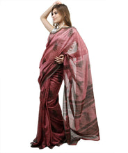Load image into Gallery viewer, Onion Pink Screen Printed Cotton Silk Saree-Anvi Creations-Silk Saree