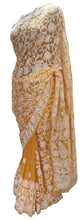 Charger l&#39;image dans la galerie, Hand Embroidered Heavy Chikankari Yellow Chiffon Saree CK42 - Ethnic&#39;s By Anvi Creations