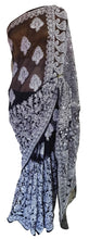 Load image into Gallery viewer, Hand Embroidered Heavy Chikankari Black Chiffon Saree CK74 - Ethnic&#39;s By Anvi Creations