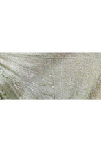 Load image into Gallery viewer, Hand Embroidered Heavy Chikankari Green Chiffon Saree CK76 - Ethnic&#39;s By Anvi Creations