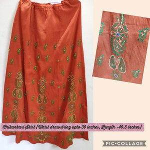 Designer Chikankari Crinkle Cotton Lakhnavi Embroidery Long Skirt ACS1-Anvi Creations-Party Wear Lehenga Choli