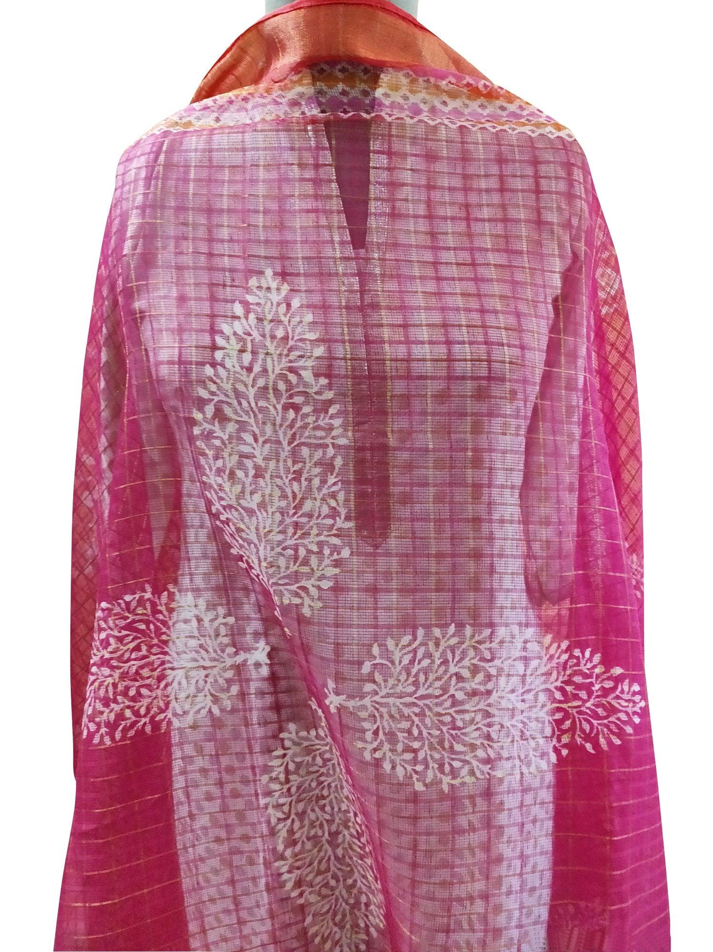 Designer Pink Patola Kota Cotton Dupatta DP13-Anvi Creations-