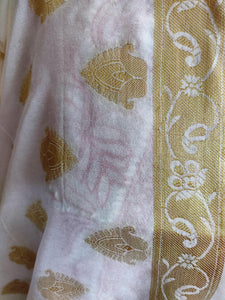 Designer White Dupion Silk Weaven Banarasi Dupatta DP24-Anvi Creations-
