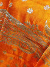 Charger l&#39;image dans la galerie, Designer Orange Dupion Silk Zari Weaven Banarasi Dupatta DP31-Anvi Creations-