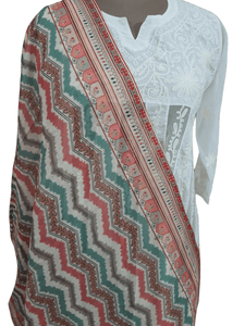 Multi Digital Printed Linen Cotton Dupatta DP66 - Ethnic's By Anvi Creations