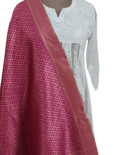 Load image into Gallery viewer, Dupion Art Silk Pink Zari Weaven Banarasi Dupatta DP67 - Ethnic&#39;s By Anvi Creations