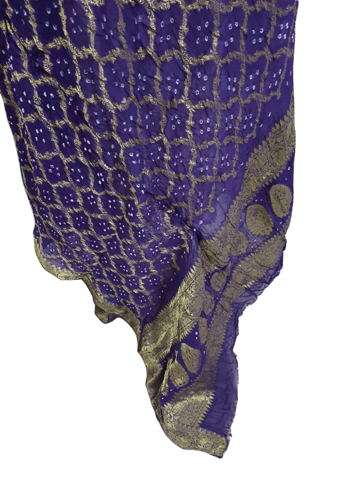 Purple Banarasi Weaven Georgette Gharchola Bandhani Dupatta DP75 - Ethnic's By Anvi Creations