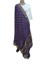 Load image into Gallery viewer, Purple Banarasi Weaven Georgette Gharchola Bandhani Dupatta DP75 - Ethnic&#39;s By Anvi Creations