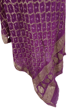Charger l&#39;image dans la galerie, Pinkish Purple Banarasi Weaven Georgette Gharchola Bandhani Dupatta DP76 - Ethnic&#39;s By Anvi Creations