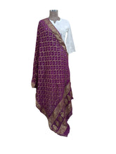 Load image into Gallery viewer, Pinkish Purple Banarasi Weaven Georgette Gharchola Bandhani Dupatta DP76 - Ethnic&#39;s By Anvi Creations
