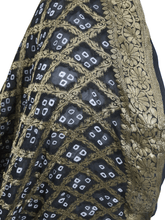 Load image into Gallery viewer, Black Banarasi Weaven Georgette Gharchola Bandhani Dupatta DP77 - Ethnic&#39;s By Anvi Creations