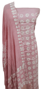 Pink Batik Cotton Silk Salwar kameez Dress material Ev01