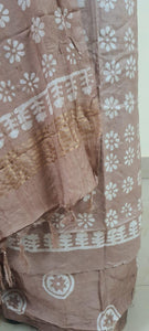 Coffee Batik Cotton Silk Salwar kameez Dress material Ev02