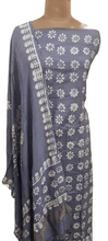 Load image into Gallery viewer, Blue Batik Cotton Silk Salwar kameez Dress material Ev03