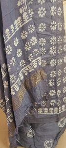 Blue Batik Cotton Silk Salwar kameez Dress material Ev03