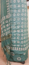Load image into Gallery viewer, Turquoise Batik Cotton Silk Salwar kameez Dress material Ev04