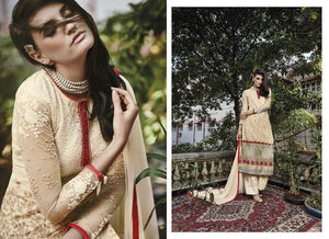 Elan Pakistani Replica Beige Georgette Embroidered Dress Material SC3302-Anvi Creations-Salwar Kameez