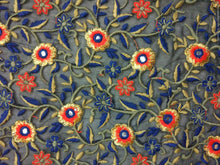 Charger l&#39;image dans la galerie, Designer Georgette Black Zari Resham Embroidered Fabric for Blouse Crop top Pre Cut 0.9 Meter (90 Cms) FAB010-Anvi Creations-Fabric
