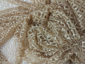 Designer Crocia Net Long Width Fabric for for Blouse Crop top , Kids Dress Pre Cut 1.0 Meter (102 Cms) FAB012-Anvi Creations-Fabric