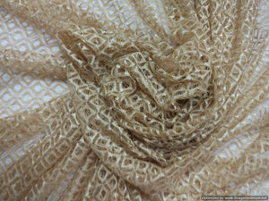 Designer Crocia Net Long Width Fabric for for Blouse Crop top , Kids Dress Pre Cut 1.0 Meter (102 Cms) FAB012-Anvi Creations-Fabric