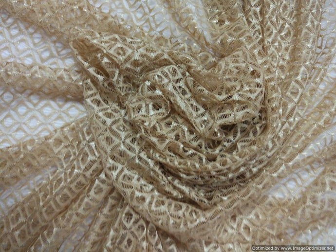 Designer Crocia Net Long Width Fabric for for Blouse Crop top , Kids Dress Pre Cut 1.0 Meter (102 Cms) FAB012-Anvi Creations-Fabric