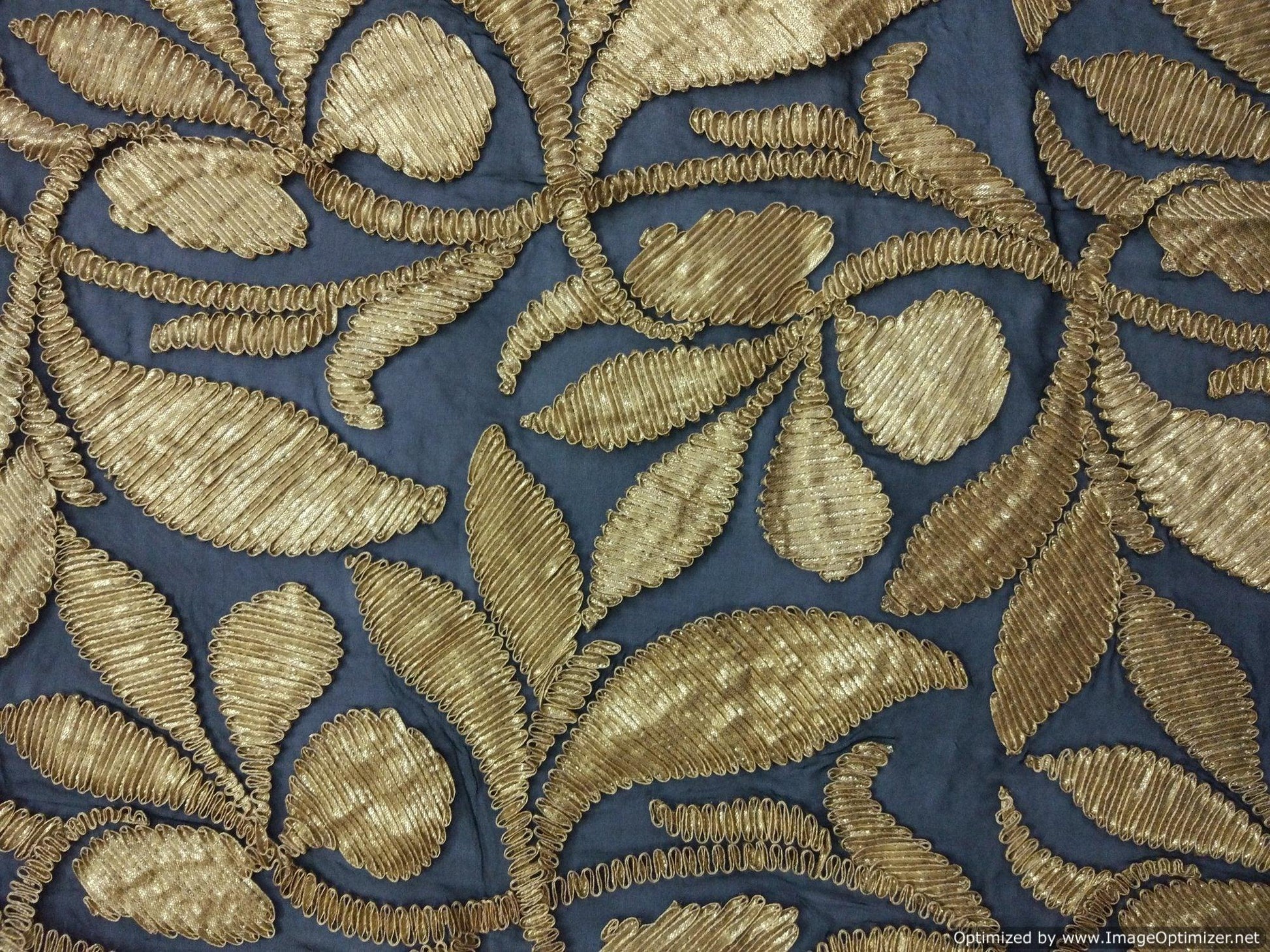 Designer Georgette Black Gotta Embroidered Fabric Pre Cut 95 Cms FAB026-Anvi Creations-Fabric