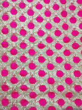 Load image into Gallery viewer, Designer Net Beige Pink Resham Embroidered Fabric Pre Cut 3 Meter FAB033-Anvi Creations-Fabric