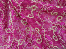 Charger l&#39;image dans la galerie, Designer Net Pink Resham Zardozi Jaal Embroidered Fabric Pre Cut 4 Meter FAB037-Anvi Creations-Fabric
