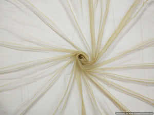 Designer Net Beige Plain Net Embroidered for Blouse Crop Top Cut 1.3 Meter ( 132 cms ) FAB063-Anvi Creations-Fabric