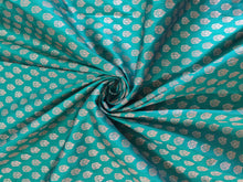 Load image into Gallery viewer, Green Semi Brocade Weaven Fabric Pre Cut 1 Meter FAB100-Anvi Creations-Fabric