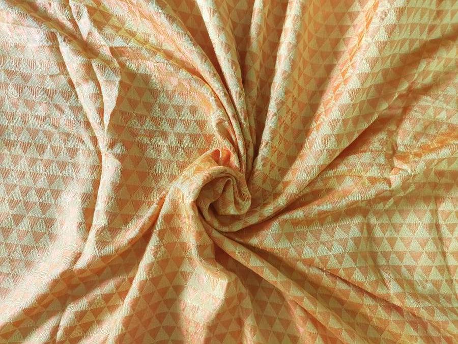 Designer Yellow Jacquard Cotton Silk Fabric Precut 1 Meter FAB108 - Ethnic's By Anvi Creations