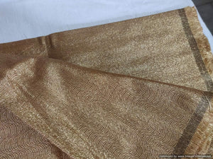 Golden Self Weaven Brocade Fabric Precut 1 Meter FAB116 - Ethnic's By Anvi Creations