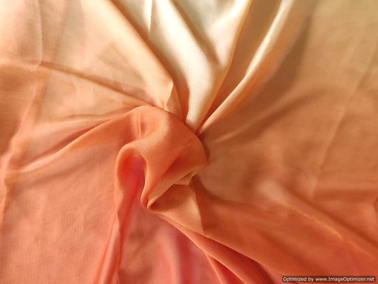 Designer Shaded Orange Marble Chiffon Fabric Pre Cut 6 Meters FAB123 - Ethnic's By Anvi Creations