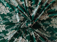 Load image into Gallery viewer, Green Floral Motif Foil Print Micro Velvet Fabric FAB128 - Ethnic&#39;s By Anvi Creations