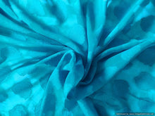 Charger l&#39;image dans la galerie, Designer Turquoise Blue Georgette Jequard Fabric Pre Cut 6 Meters FAB142 - Ethnic&#39;s By Anvi Creations