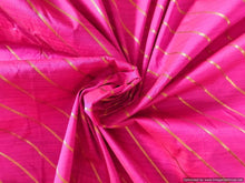 Charger l&#39;image dans la galerie, Designer Zari Striped Pink Dupion Silk Fabric Precut 5 Meter FAB156 - Ethnic&#39;s By Anvi Creations